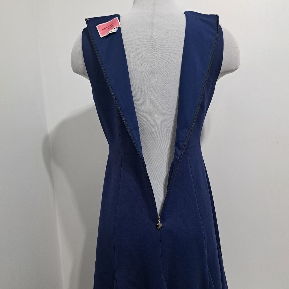 Kate Spade New York Sleeveless Ponte Drop Waist Office Siren Dress Sz 6 Navy - Picture 11 of 15
